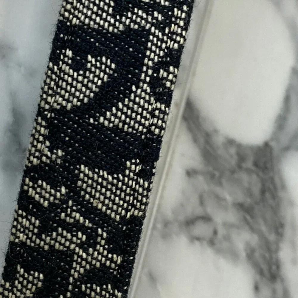 CHRISTIAN DIOR Galliano Vintage Black Diorissimo Canvas CD Belt - Size 75cm/30" - Picture 11 of 11